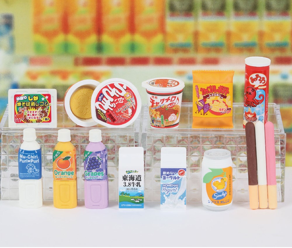 (IWAKO)(ER-SUN001)-made in JAPAN-Junk Food Erasers(Display Box can be changed)